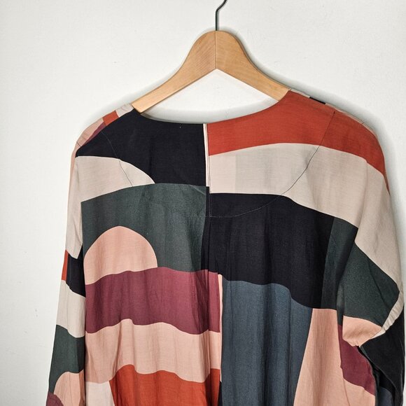 McVerdi Denmark Elmegaard Long Kimono Sz S Lagenlook Artsy Art To wear - Picture 11 of 13